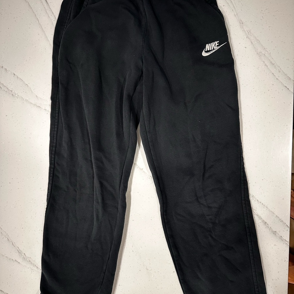 Nike Kids Black Sweatpants with White Logo